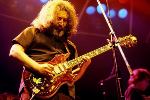 Jerry Garcia playing "Tiger" guitar by Doug Irwin