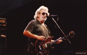 Jerry Garcia playing Doug Irwin's Rosebud guitar