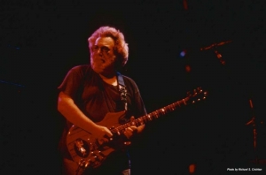 Jerry Garcia playing Doug Irwin's Rosebud guitar