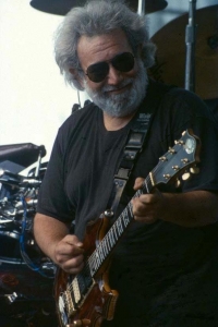 Jerry Garcia playing Doug Irwin's Rosebud guitar