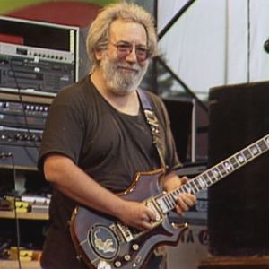 Jerry Garcia playing Tiger guitar made by Doug Irwin