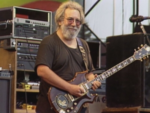 Jerry Garcia playing Tiger guitar made by Doug Irwin