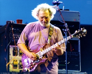 Jerry Garcia playing Doug Irwin's Rosebud Guitar 5
